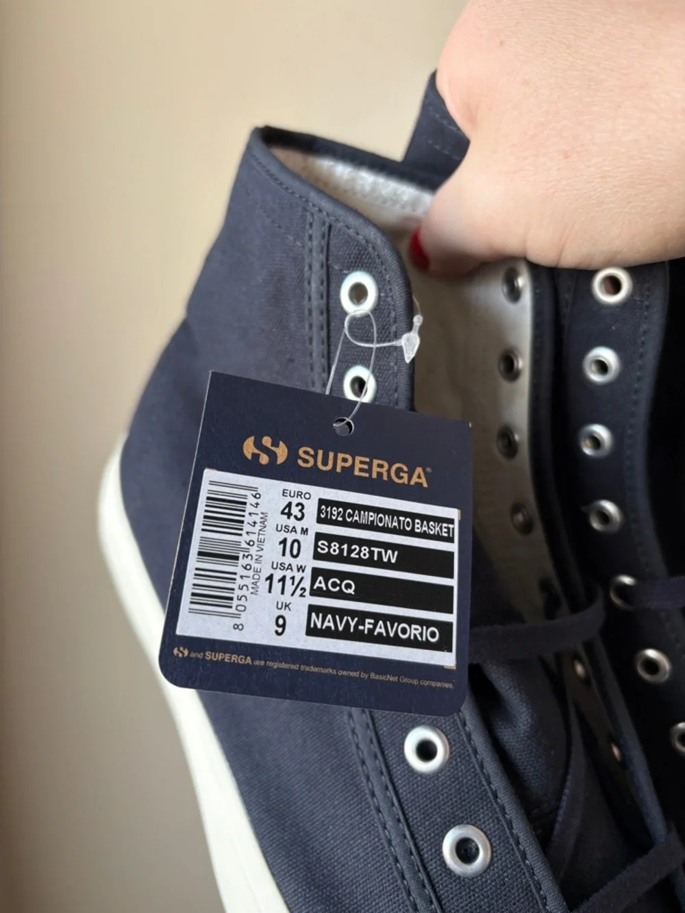 Superga 3192 Campionato Basket sneakers in blue, size 10 M